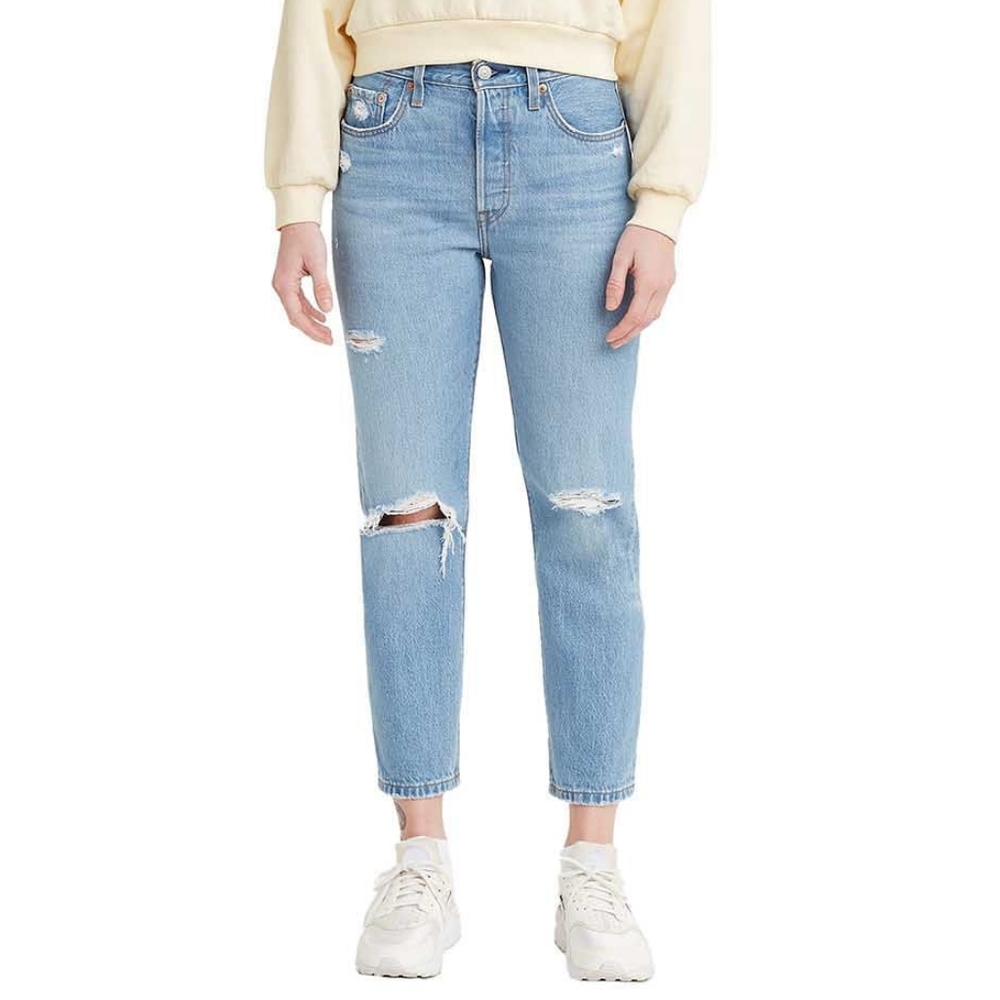 Women's Levis Light Blue Distressed Jeans